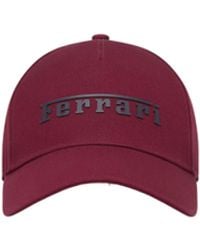 Ferrari - Cotton Twill Baseball Cap With Rubberised Logo - Lyst