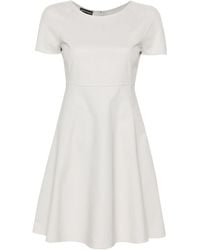 Emporio Armani - Cotton Blend Mini Dress - Lyst