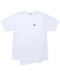 Comme des Garçons - T-shirt bianca asimmetrica per lacoste - Lyst