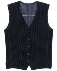 Homme Plissé Issey Miyake - Pleated V-Necked Vest - Lyst