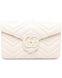 Gucci - Gg Marmont Leather Wallet On Chain - Lyst