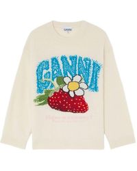 Ganni - Wool Crewneck Sweater - Lyst