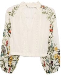 Alice + Olivia - Cassie Cropped Blouse - Lyst