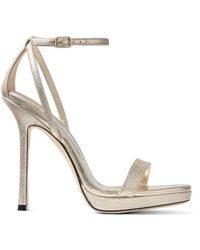 Jimmy Choo - Moza Leather Heel Sandals - Lyst