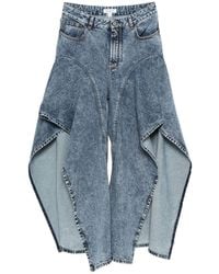 Alaïa - Ruffle Denim Jeans - Lyst