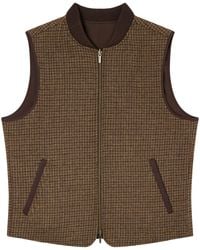 MC2 Saint Barth - Spencer Wool Reversible Vest With Houndstooth Pattern - Lyst