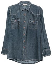Pierre Louis Mascia - Denim Print Silk Shirt - Lyst