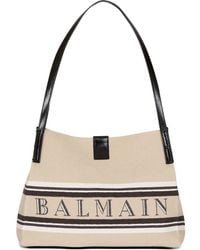 Balmain - Release Small Canvas And Leather Tote - Lyst