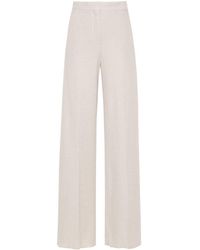 Max Mara - Linen Blend Wide-Leg Trousers - Lyst