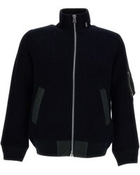 Sacai - Ribbed Knit Jacket - Lyst