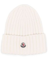 Moncler - Raffia Logo Beanie - Lyst