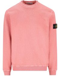 Stone Island - Crew Neck Sweater With Logo - Lyst