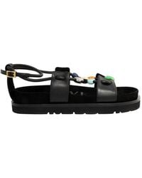 Loewe - Paula's Ibiza Pebble Fussbett Leather Sandals - Lyst