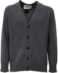 Amaranto - Distressed V-Neck Cardigan Sweater By - Lyst