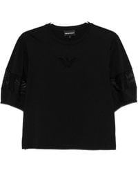 Emporio Armani - Cotton Crewneck Sweater - Lyst
