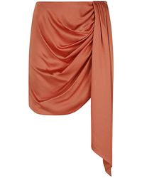 Jonathan Simkhai - Mae Draped Satin Mini Skirt - Lyst