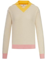 Fendi - Cotton And Silk Blend Sweater - Lyst