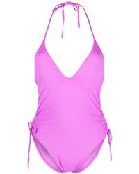 Polo Ralph Lauren - Swimsuit With Embroidered Logo And Ruched Details - Lyst