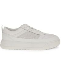 Moncler - White Calf Leather Bos Taurus Athletic Sneakers - Lyst