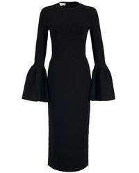 Stella McCartney - Bell Sleeve Midi Dress - Lyst