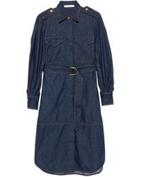 Zimmermann - Ink Cotton Denim Cargo Mini Dress - Lyst