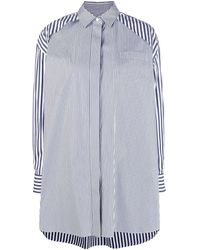 Sacai - Stripe-print Shirt Dress - Lyst