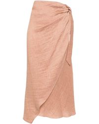Alysi - Striped Linen-blend Skirt - Lyst