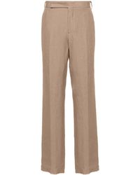 Lardini - Mid-rise Tailored Linen Trousers - Lyst