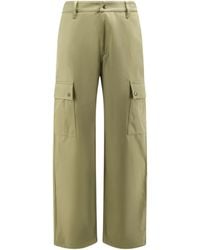 Burberry - Cotton Trousers With Logo Embroidery - Lyst
