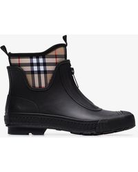 Burberry Black Vintage Check Rain Boots