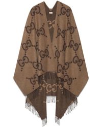 Gucci - Double G-intarsia Oversized Cashmere Poncho - Lyst