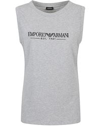 Emporio Armani - Cotton Blend Top - Lyst