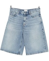 TOTEME - Denim Cotton Bermuda Shorts - Lyst