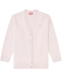 DIESEL - Logo Wool Blend Cardigan - Lyst