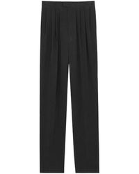 Saint Laurent - Mid-Rise Silk Habotai Pants - Lyst