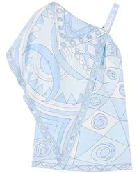 PUCCI - Occhi And Vivara-Print Asymmetrical Silk Dress - Lyst