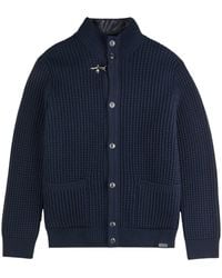 Fay - Textured Cardigan With Removable Gilet - Lyst