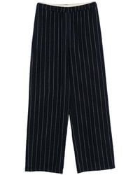 Alysi - Wool Striped Wide-Leg Trousers - Lyst