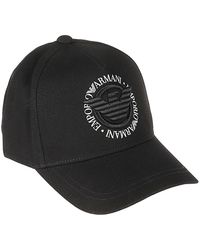 Emporio Armani Cotton Baseball Cap - Black