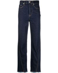Lanvin - Frayed-edge Straight-leg Jeans - Lyst