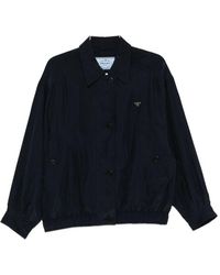 Prada - Silk Blouson Jacket - Lyst