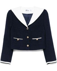 Self-Portrait - Self Portrait Boucle Fabric Blazer With Jewel Buttons - Lyst