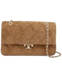 Tory Burch - Romy Knot Suede Leather Shoulder Bag - Lyst