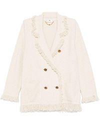 Elisabetta Franchi - Cotton Double-Breasted Jacket - Lyst