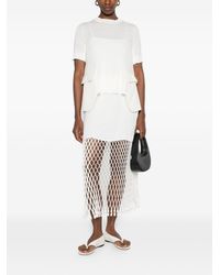 Sacai - Wool And Cotton Blend T-Shirt - Lyst