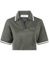Golden Goose - Journey W's Medium Crop Polo Fluid Jersey Knitted Rib Mic - Lyst