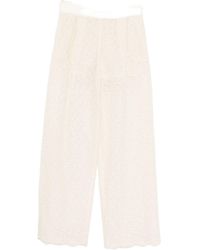 Ermanno Scervino - Embroidered Wide-Leg Trousers - Lyst