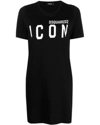 DSquared² Vestito modello T-shirt con stampa - Nero