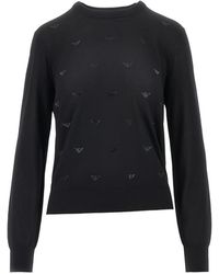 Emporio Armani - Wool Crewneck Jumper - Lyst