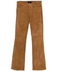 7 For All Mankind - Suede Leather Trousers - Lyst